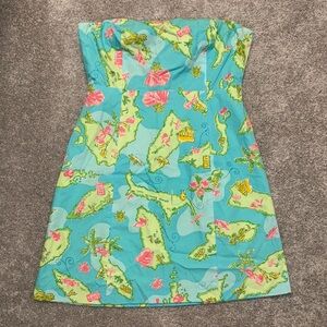 Lilly Pulitzer Franco Strapless Dress in Tropical Print